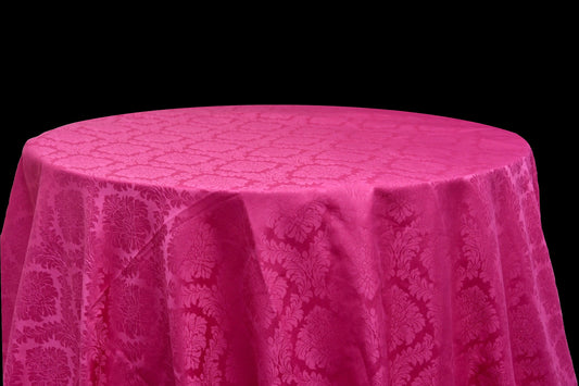 Fuchsia Shocking Pink Damask Tablecloth cover for Mehndi Maiyan - 120 inch round