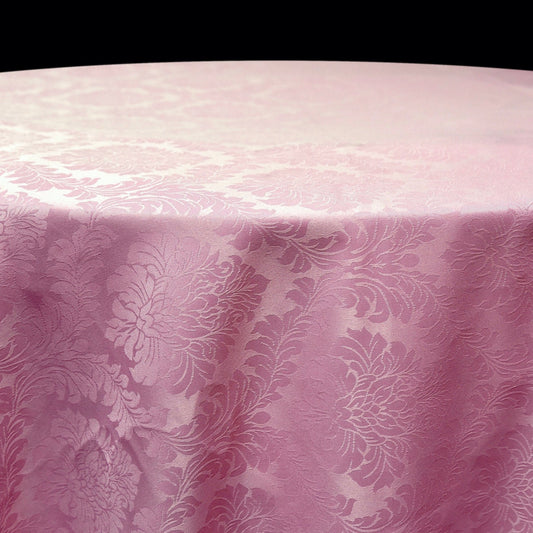 Blush Pink flower Damask tablecloth - 120 inch round