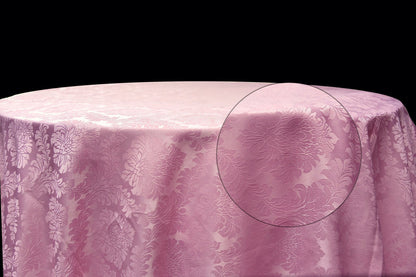 Baby Pink flower Damask tablecloth - 120 inch round