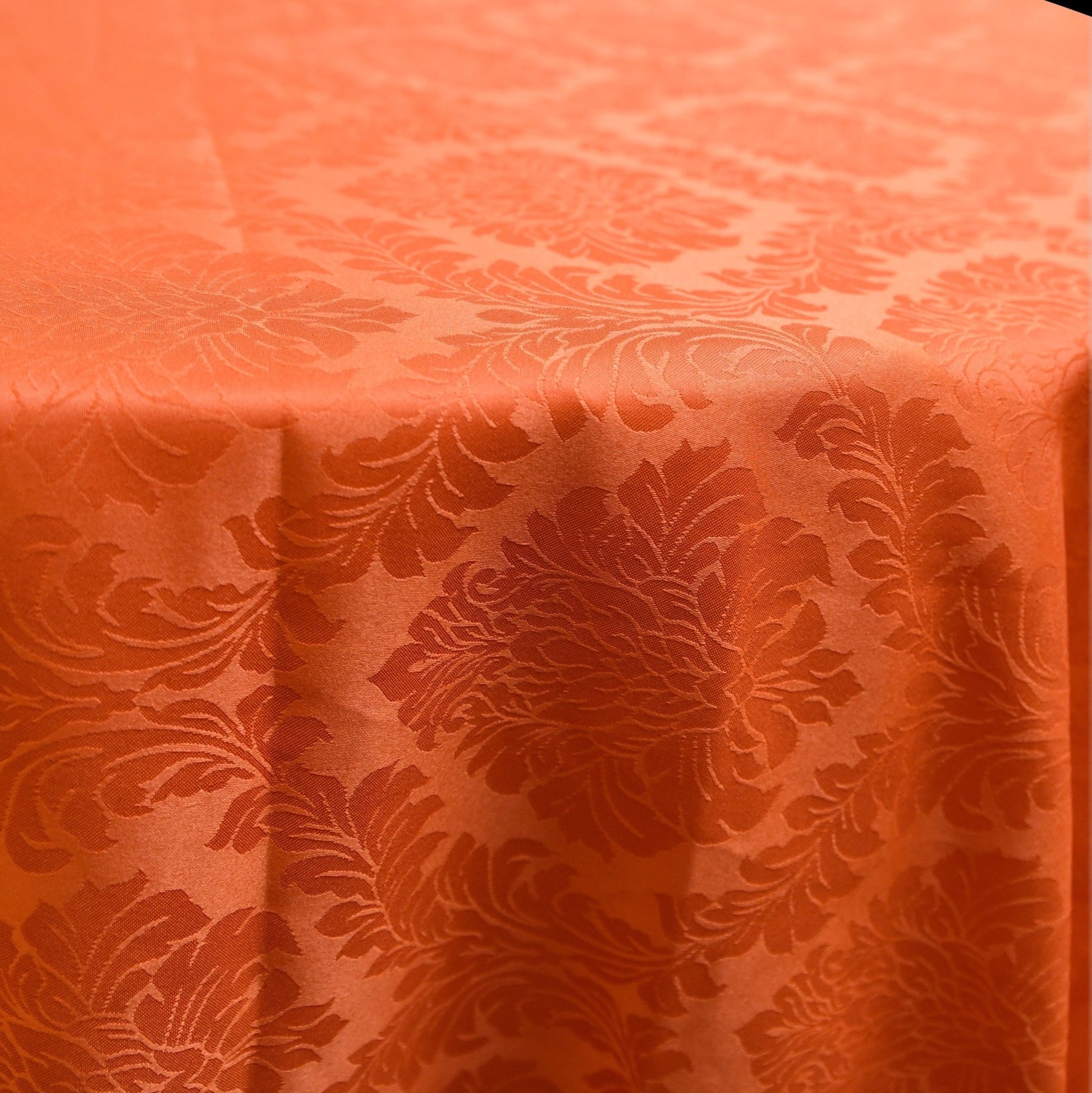 Orange Mehndi Maiyan damask tablecloth - 120 inch round