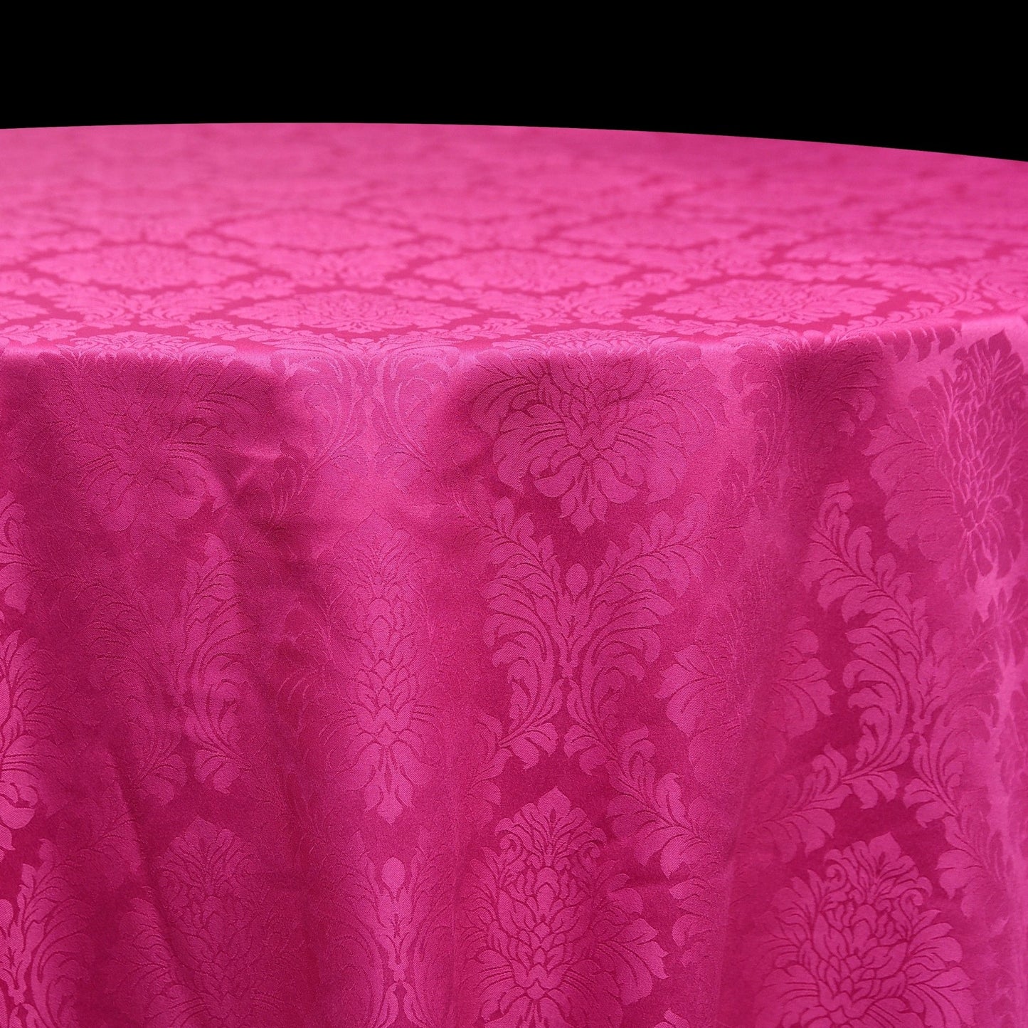 Fuchsia Pink Damask Tablecloth for Mehndi Maiyan - 120 inch round