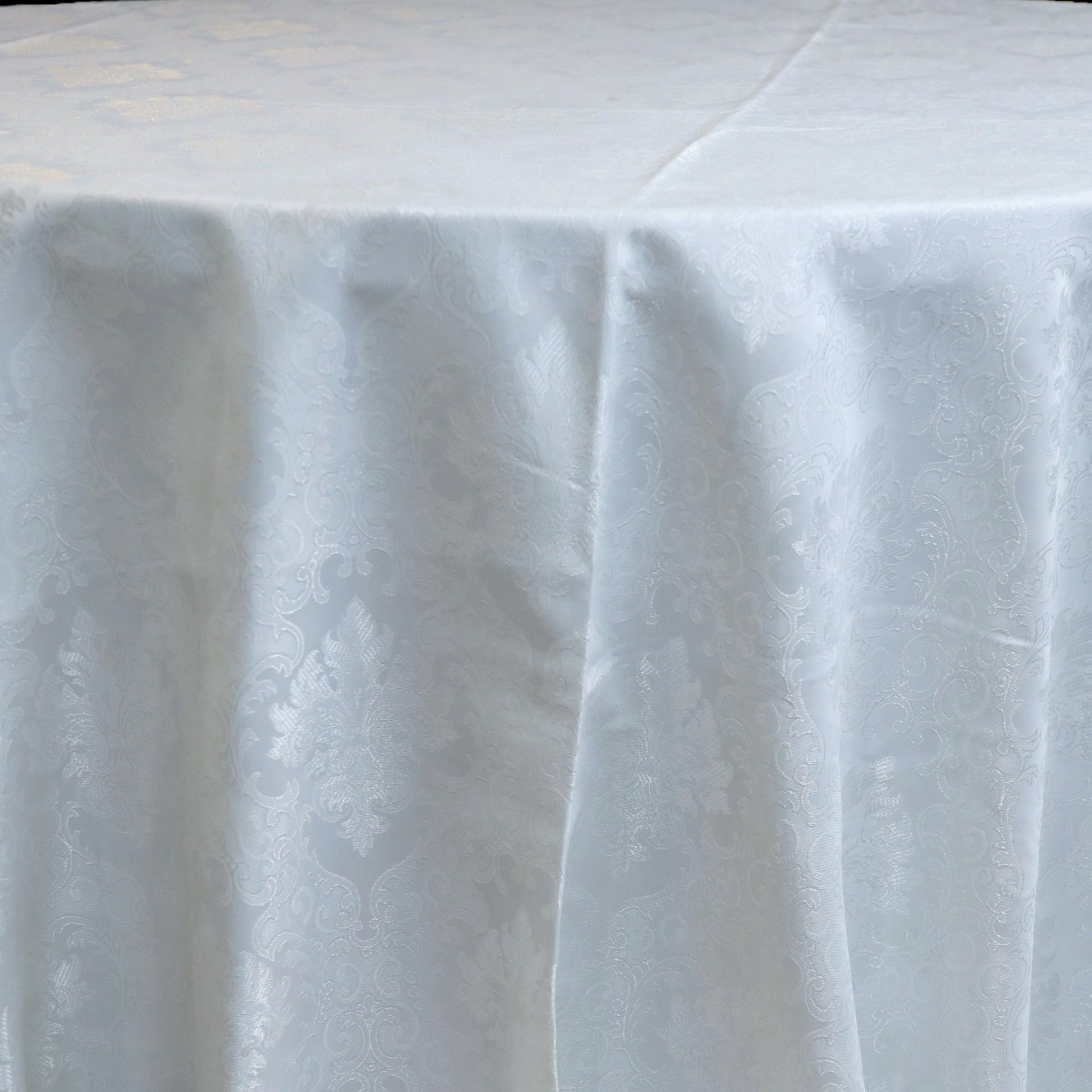 silver white jacquard tablecloth 90x90 inch square size - Sanayl Textile