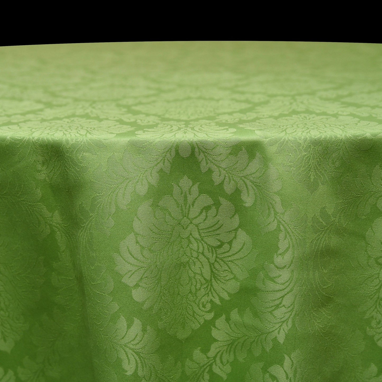 apple green Jacquard Damask Tablecloth for Wedding event Mehndi Maiyan - 120 inch round