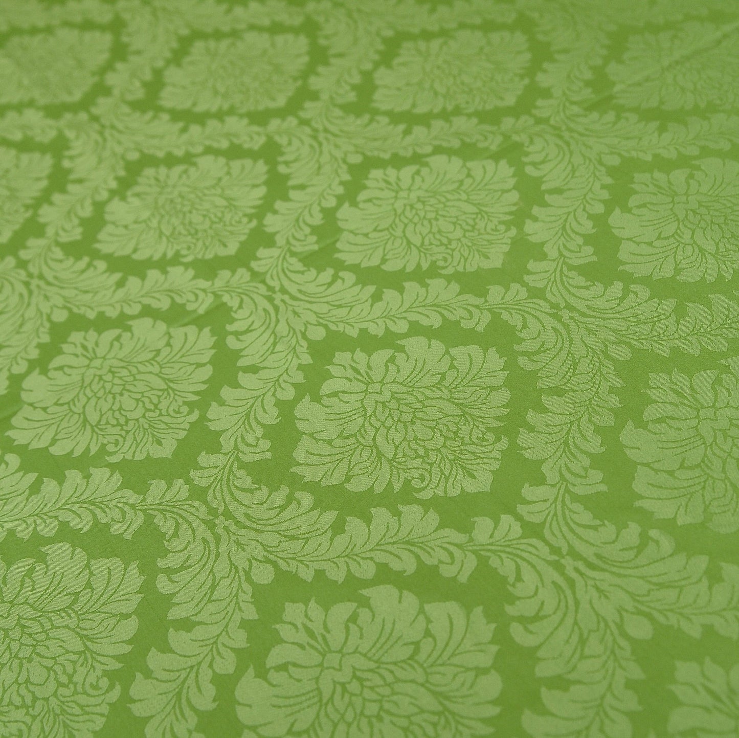 apple green Jacquard Damask Tablecloth for Wedding event Mehndi Maiyan - 120 inch round